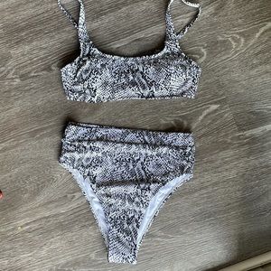 High Waisted Snake Skin Bikini